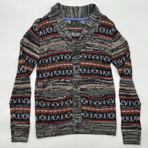 Hawkings McGill Men's Size Small Blue Patterned Stripe Button Cardigan Sweater